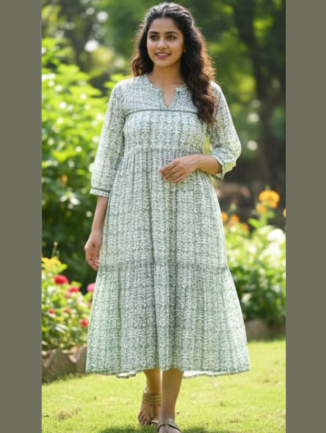 Sage Green Flared Dress