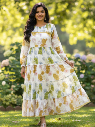 Multicolor Printed Floral Dress