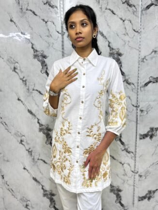 White & Gold Cord Set